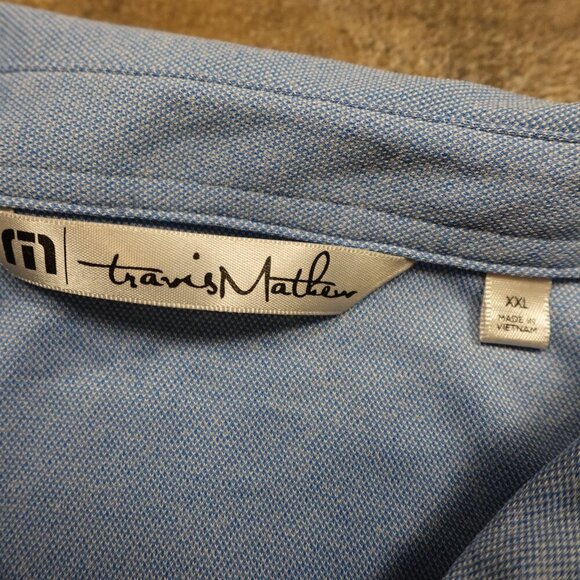 Travis Mathew golf polo chest stripe men's XXL blue - Picture 3 of 12